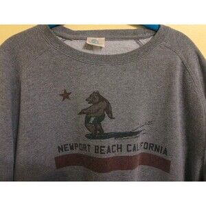 Vintage Coastal Classics Newport Beach Sweatshirt Men’s Large Gray Long Sleeve